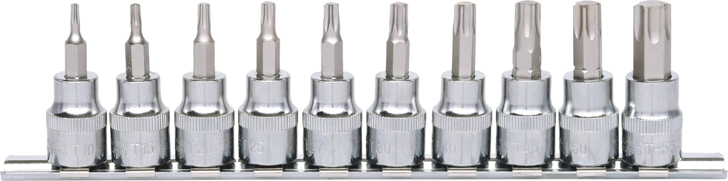 KS Tools 3/8" CHROMEplus Bit-Stecknuss-Satz Torx, 10-tlg T10-T55