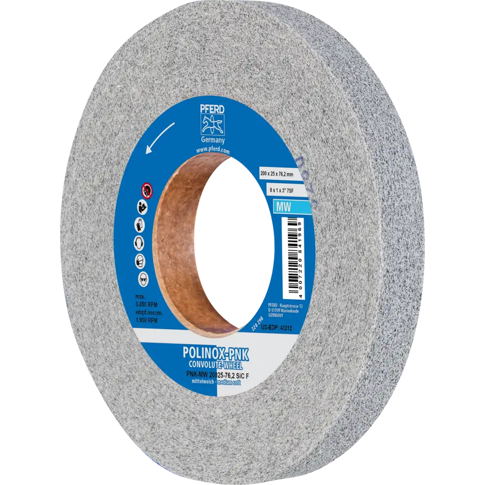 PFERD TOOLS POLINOX Gewickeltes Vlies-Rad PNK Mittelweich SIC Fein für Finish