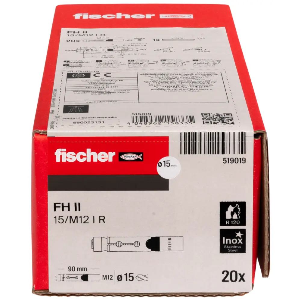 Fischer Hochleistungsanker FH II 15/M12 I R mit Innengewinde rostfrei