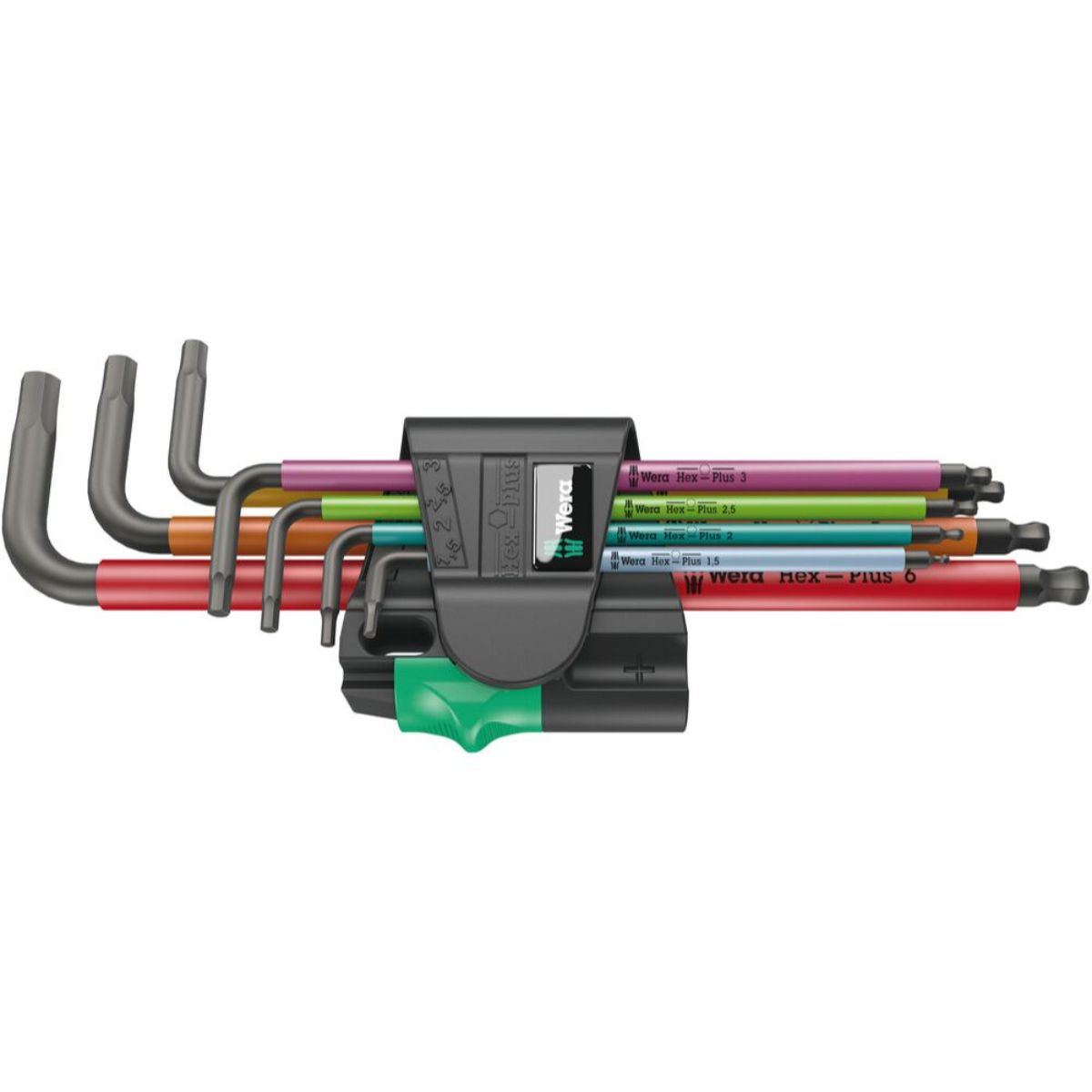 Wera 950/7 Hex-Plus Multicolour Magnet 1 Winkelschlüsselsatz, metrisch, BlackLaser, 7-teilig