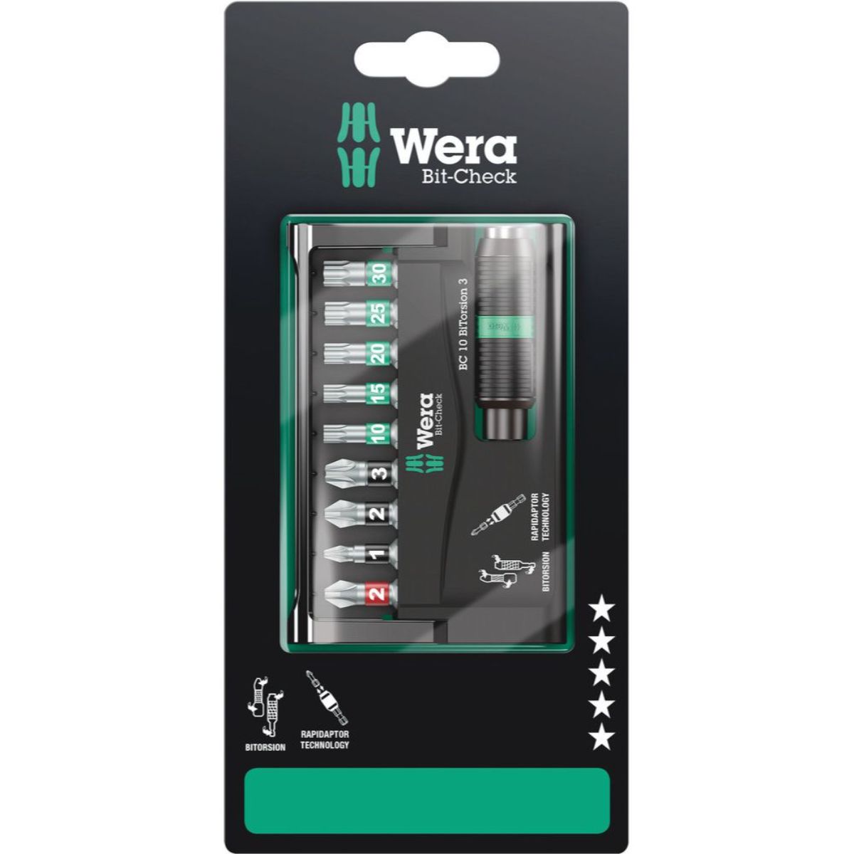 Wera Bit-Check 10 BiTorsion 3 SB, 10-teilig