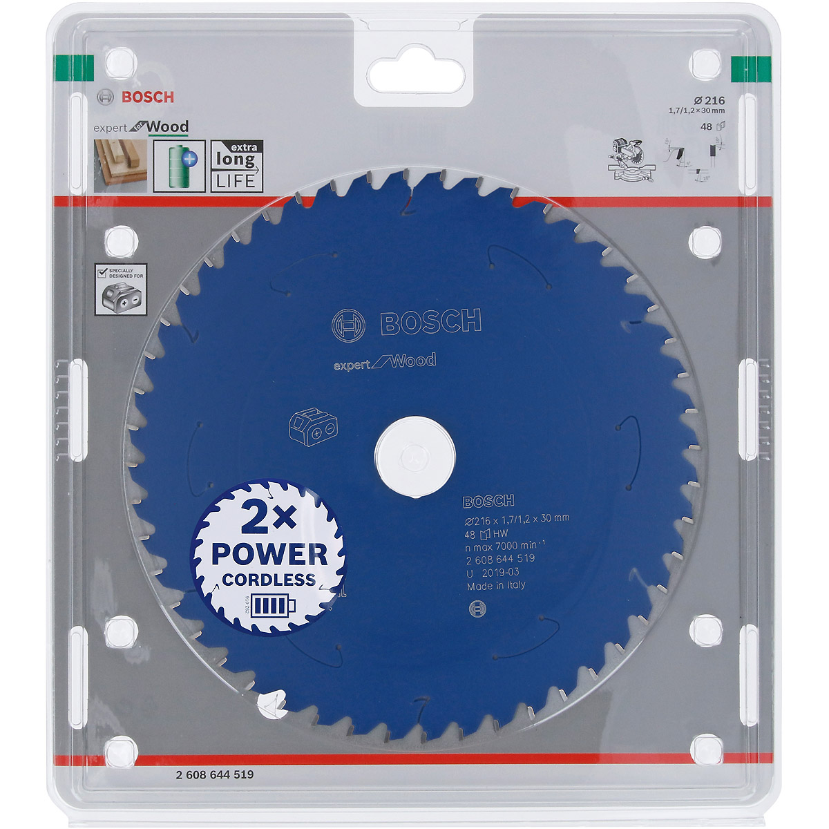 Bosch Akku-Kreissägeblatt Expert for Wood ø 216 mm