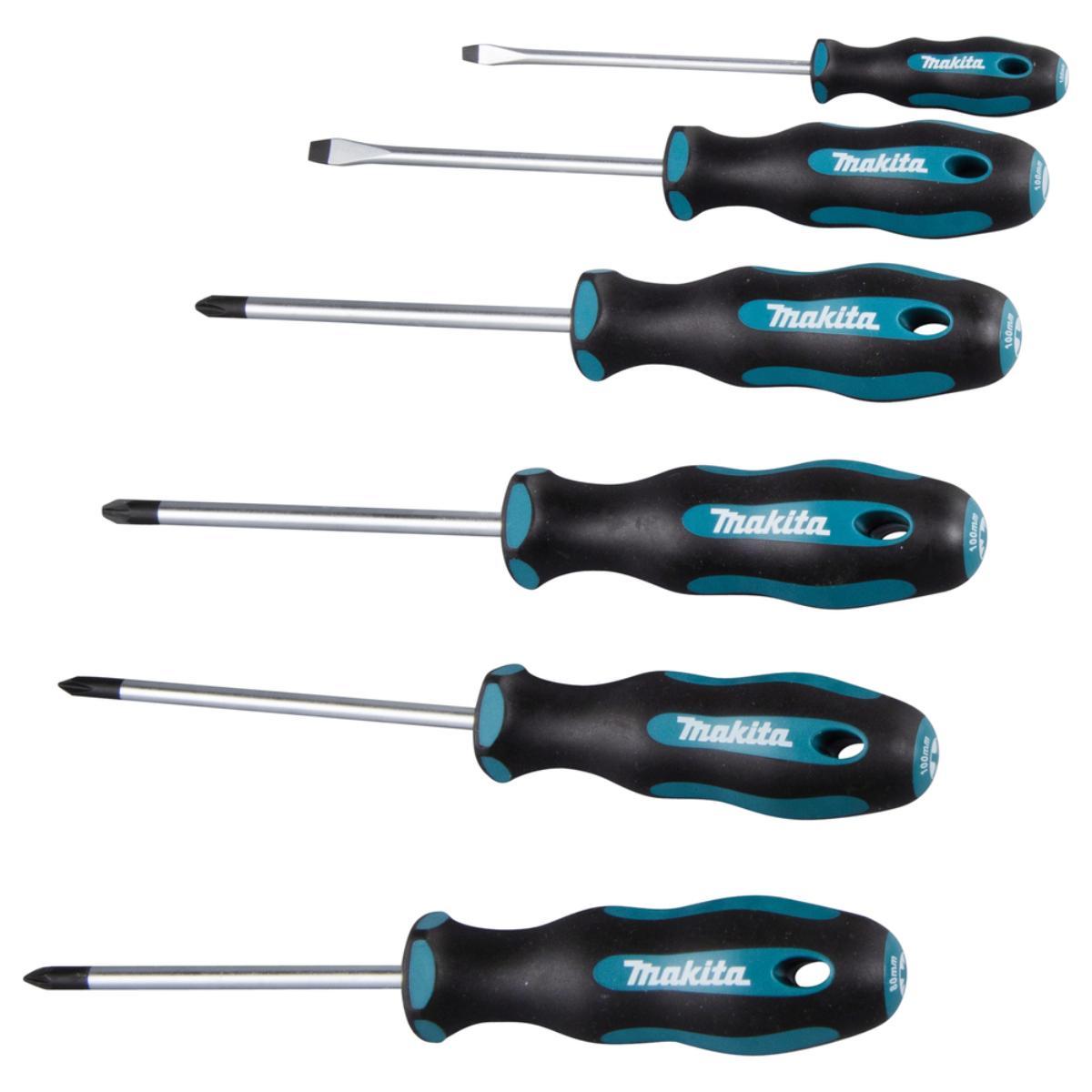 Makita Schraubendreher-Set Schlitz Kreuz magnetisch 6-teilig 