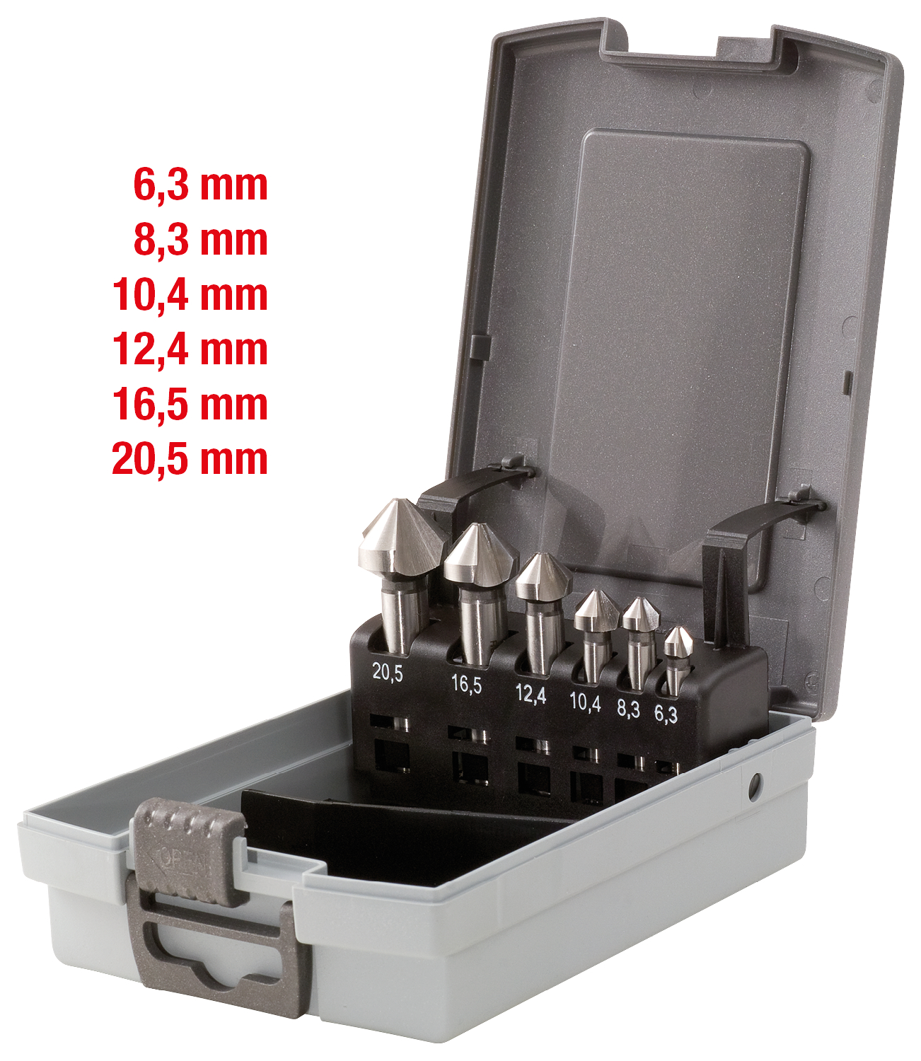 KS Tools HSS Co 5 Kegel-Entgratsenker-Satz, Kunststoffkassette 6-tlg