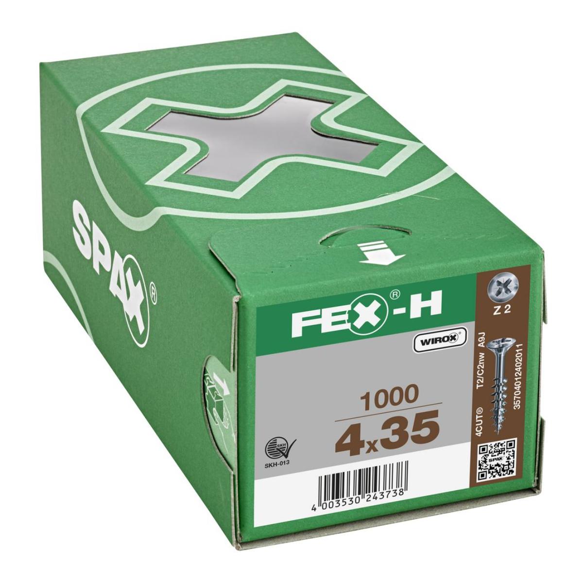 SPAX FEX-H BR Kreuzschlitz Z2 Teilgewinde WIROX, 1000 Stück