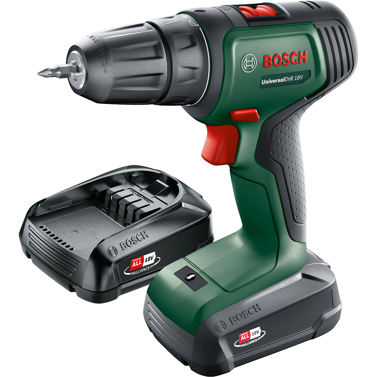 Bosch Akku-Zweigang-Bohrschrauber UniversalDrill 18V mit 2x Akkupack, Ladegerät