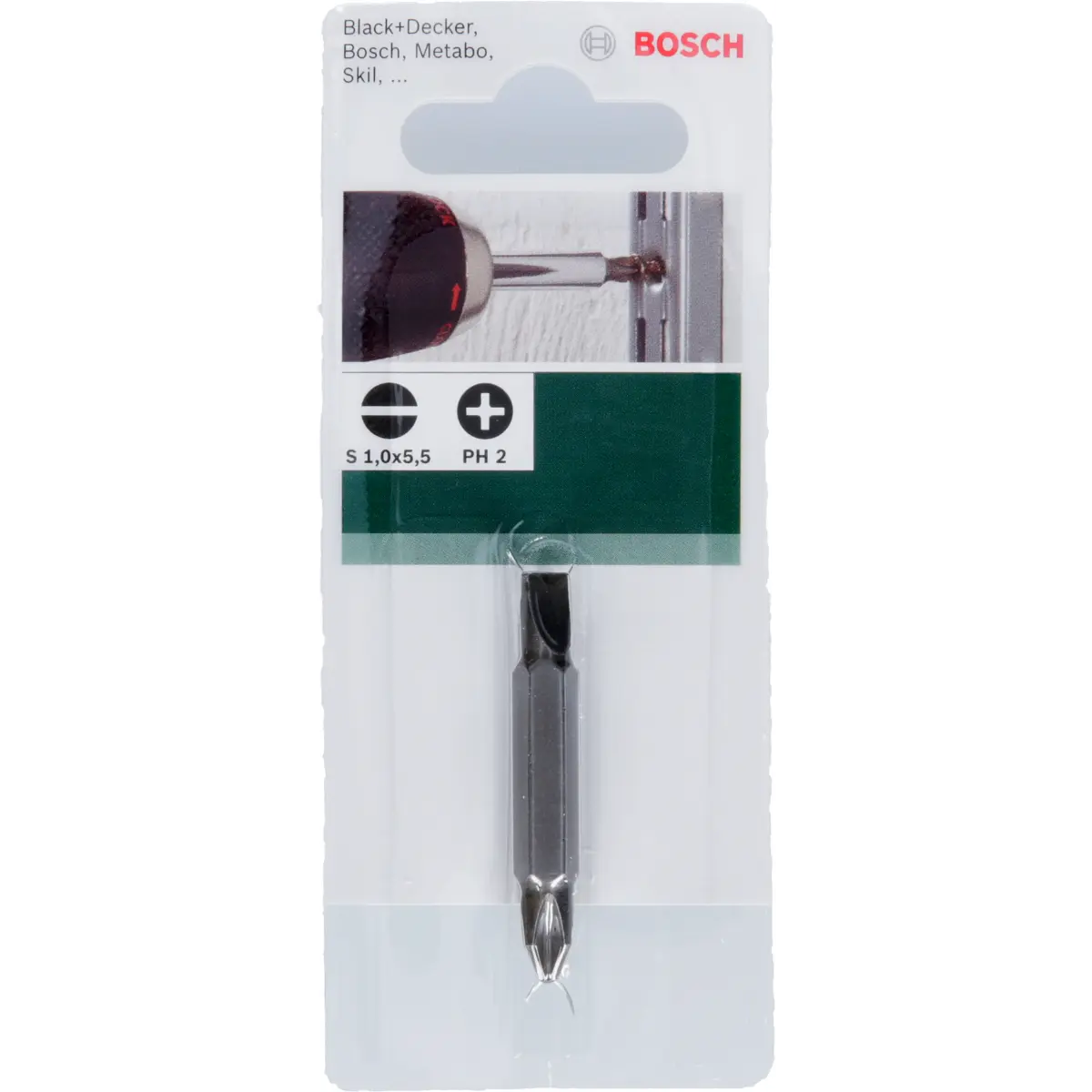 Bosch Doppelklinge für Phillips-Kreuzschlitzschrauben und Längsschlitzschrauben (PH,S)