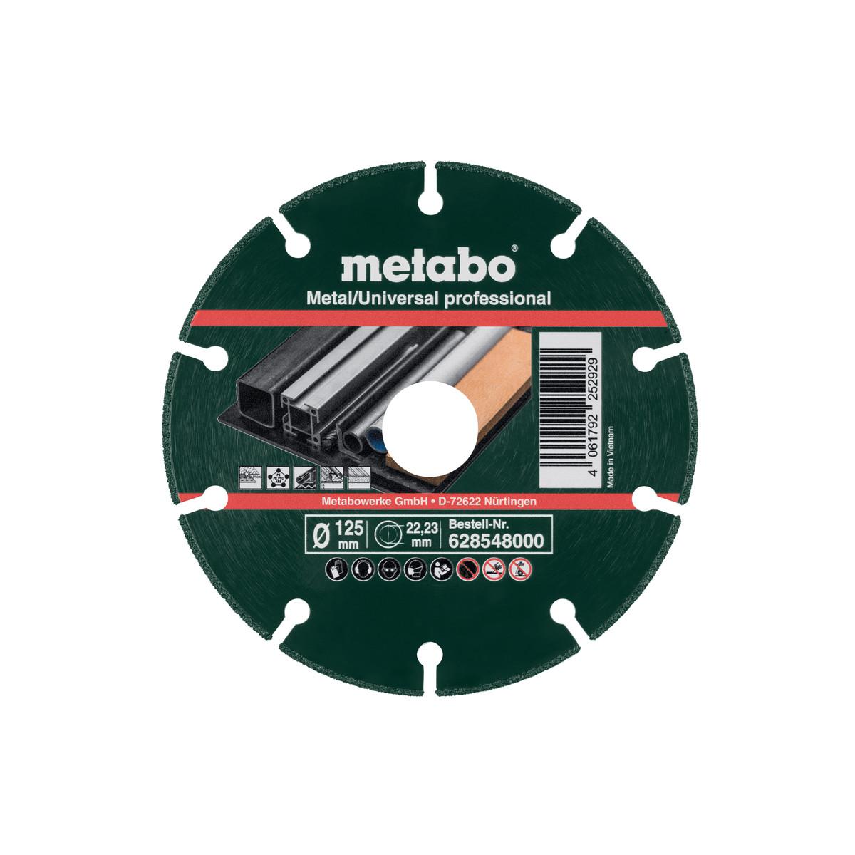 Metabo Diamanttrennscheibe 125x1,3x22,23mm, MUP, Metall/Universal professional - 10 Stück