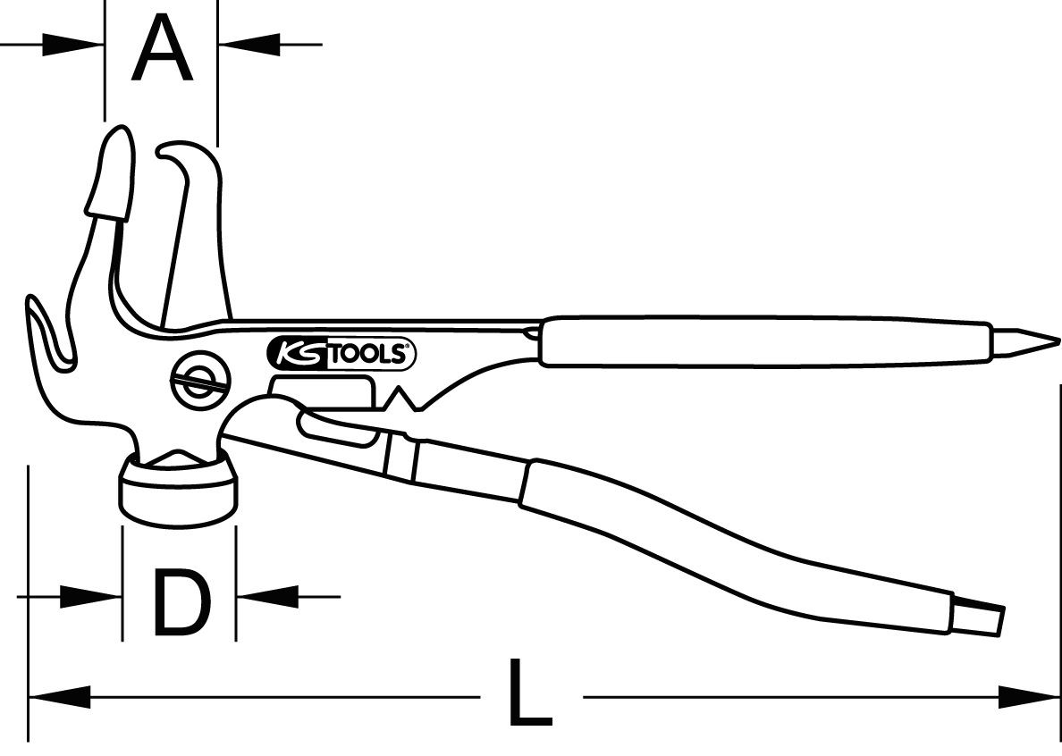 KS Tools Reifendienstzange, selbstöffnend, 250mm
