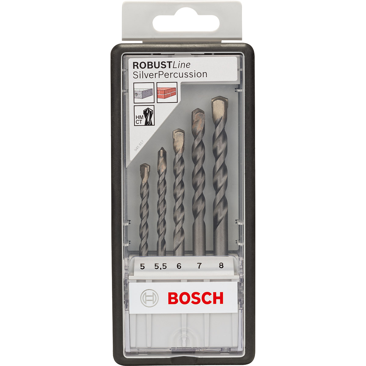 Bosch Betonbohrer-Robust Line-Set CYL-3, Silver Percussion, 5-teilig, 5 - 8 mm