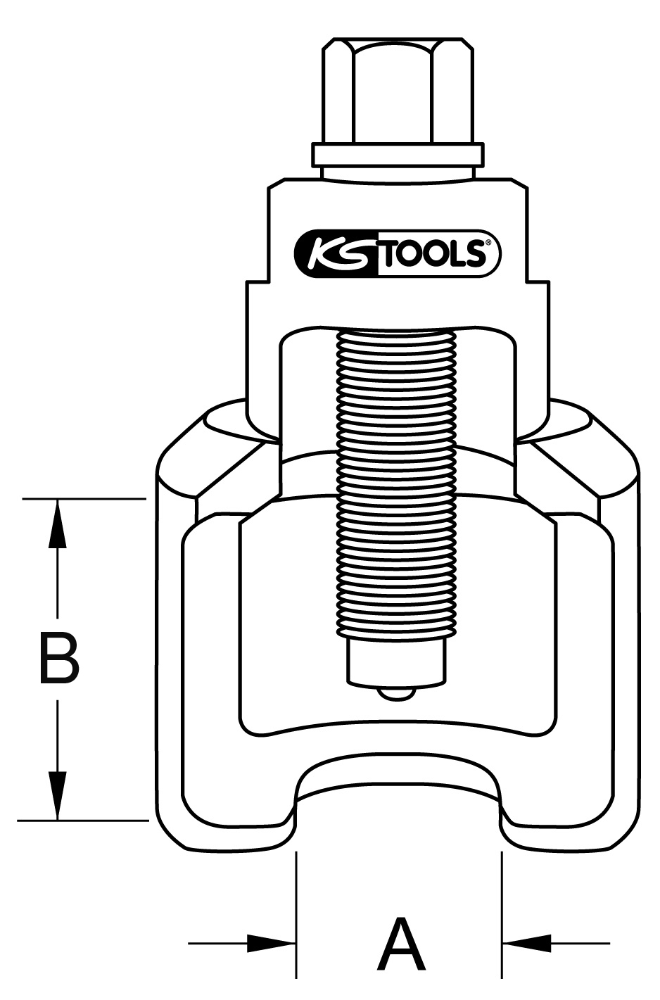KS Tools 3/4" Vibro-Impact Universal-Kugelgelenk-Abzieher-Glocke 67 x 75 mm