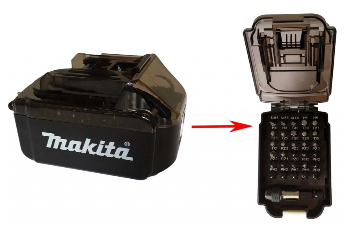 Makita Bit-Set in Akku-Box, 31-teilig - PH, PZ, T, HEX, SL - E-00016