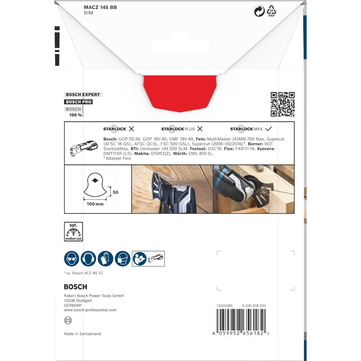 Bosch PRO MACZ 145 BB Blatt für Multifunktionswerkzeuge,100 x 50 mm