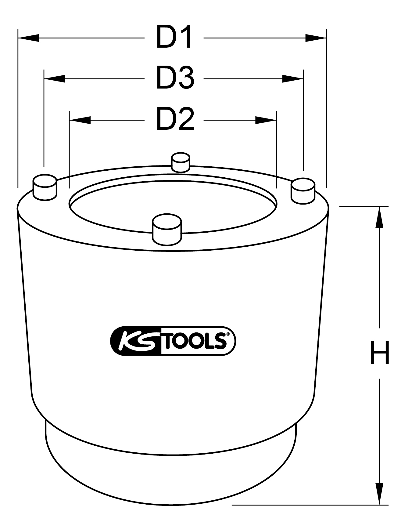 KS Tools 1/2" Steckschlüssel für Öldichtringe an Lenkgetrieben für Fuso, Ø 82mm