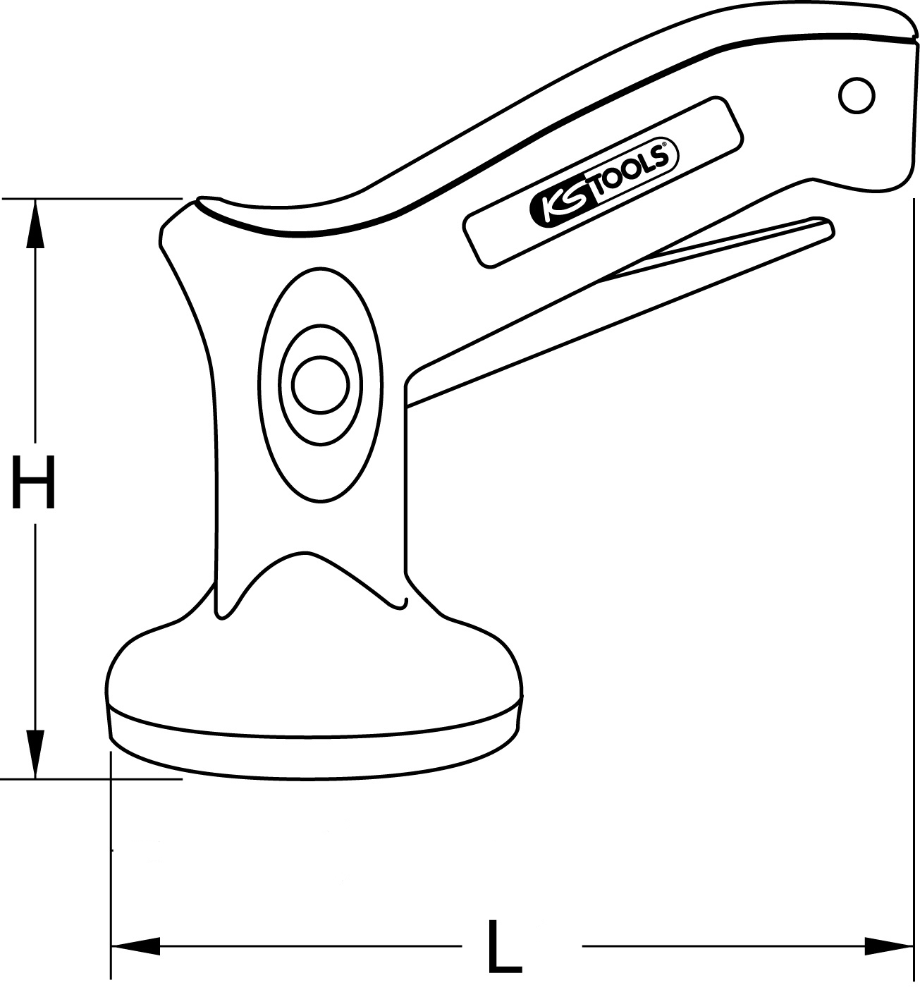 KS Tools Einhand-Mini-Saugheber, 8kg, Ø 70mm