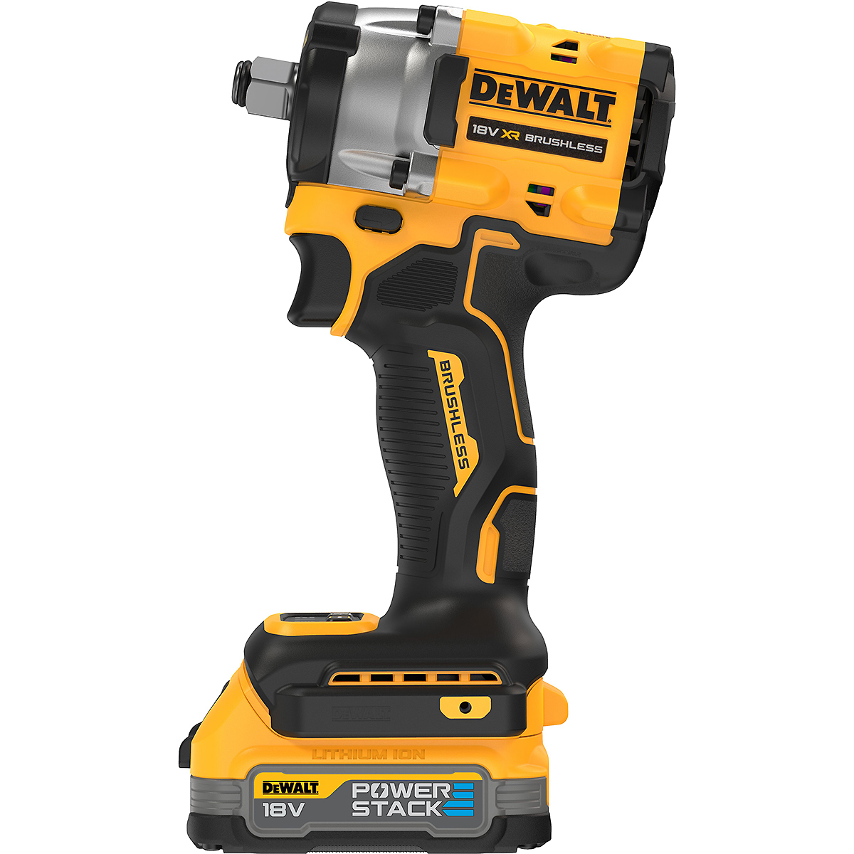 DEWALT Akku-Schlagschrauber 1/2 Zoll XR 18V 406Nm + 2 Powerstack Akku 1,7 Ah + Schnellladegerät