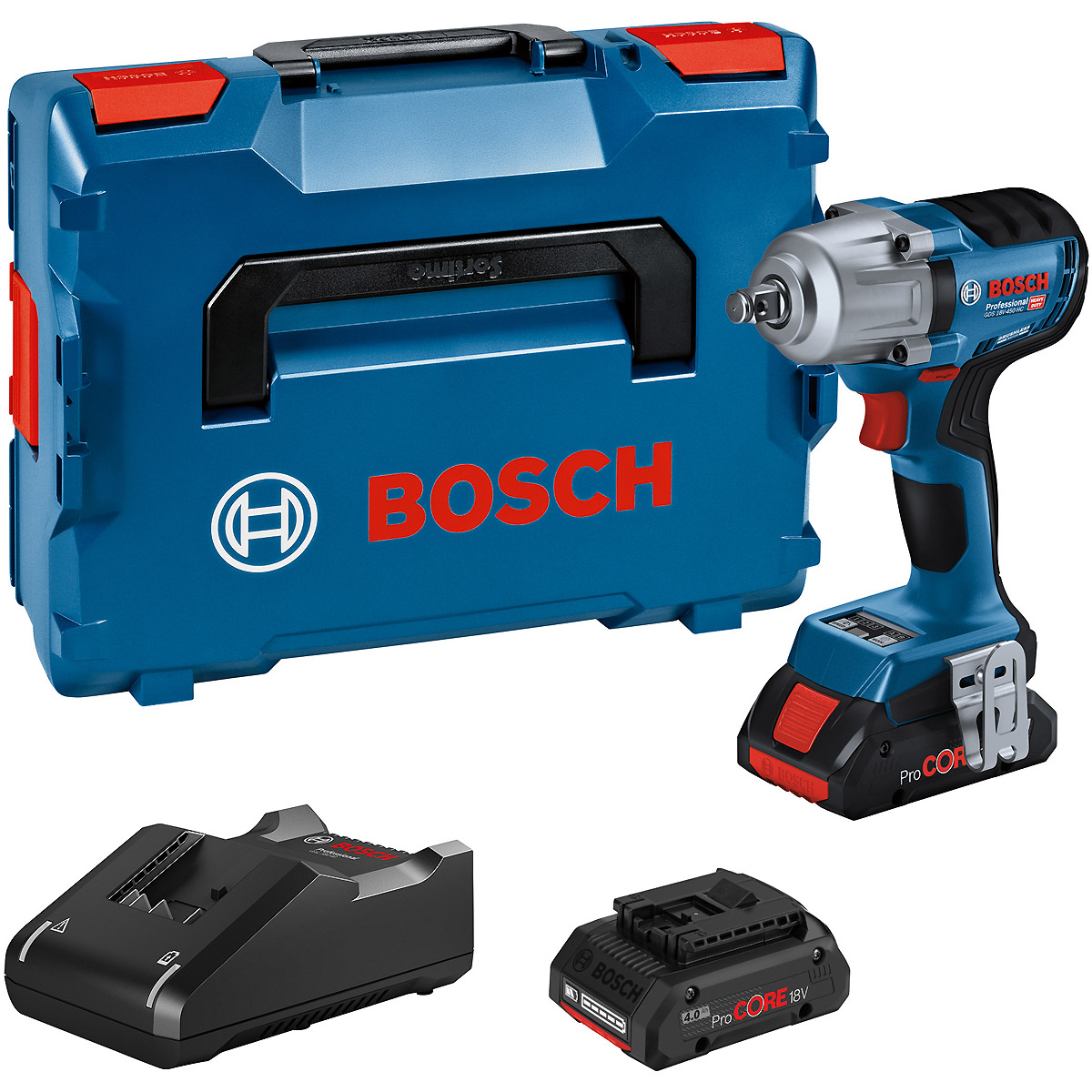 Bosch Akku-Drehschlagschrauber GDS 18V-450 HC, 2 x Akku, Ladg., L-BOXX, BT Low-En. Mod.
