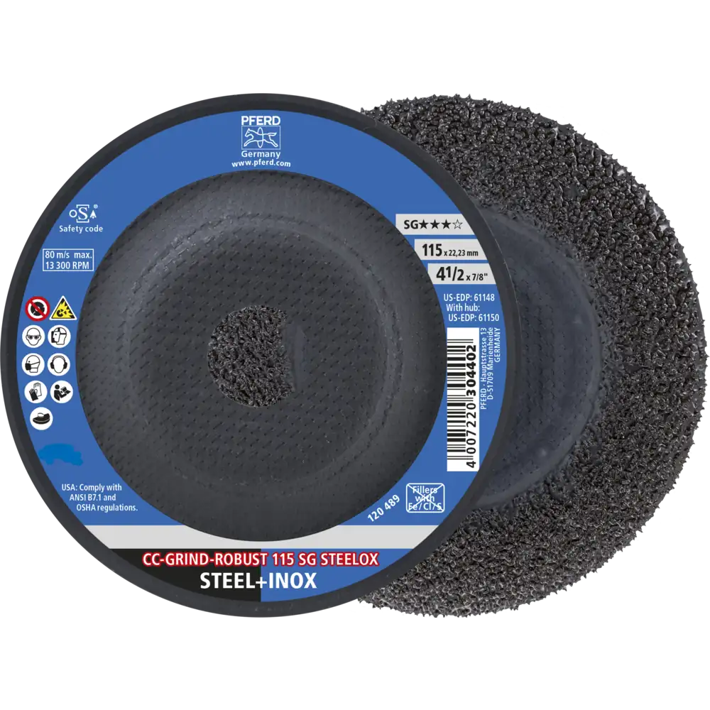 PFERD TOOLS CC-GRIND ROBUST Schleifscheibe Leistungslinie SG STEELOX für Stahl/Edelstahl