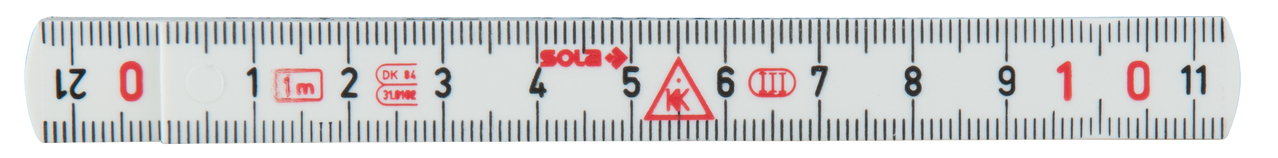 KS Tools Kunststoff-Gliedermaßstab, weiß, 1m