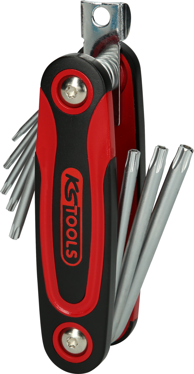 KS Tools Torx-Winkelstiftschlüssel-Klapphalter, Bohrung, 8-tlg