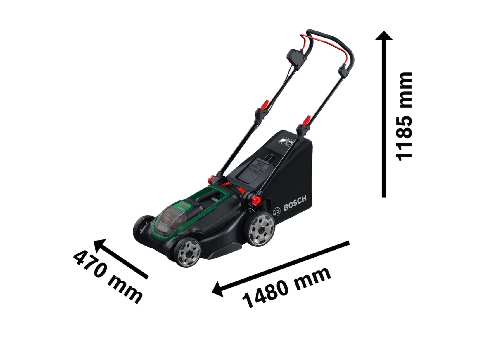 Bosch Akku-Rasenmäher ROTAK18V2-43, 2x Akku PBA 18V 4.0Ah