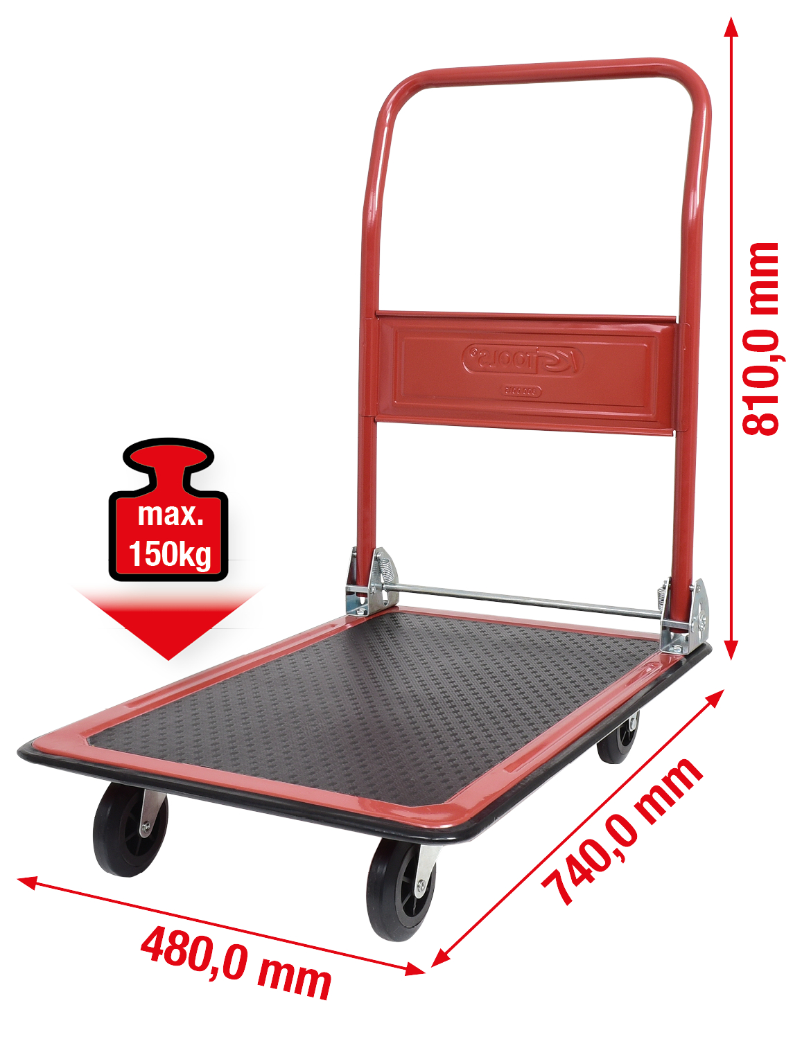 KS Tools Plattformwagen für Lager und Werkstatt, 150kg