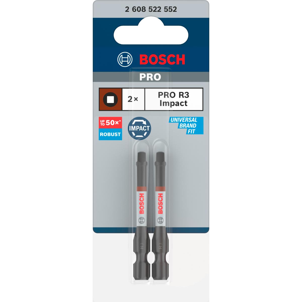 Bosch PRO Robertson Impact Bit,R3,55 mm - 2 Stück