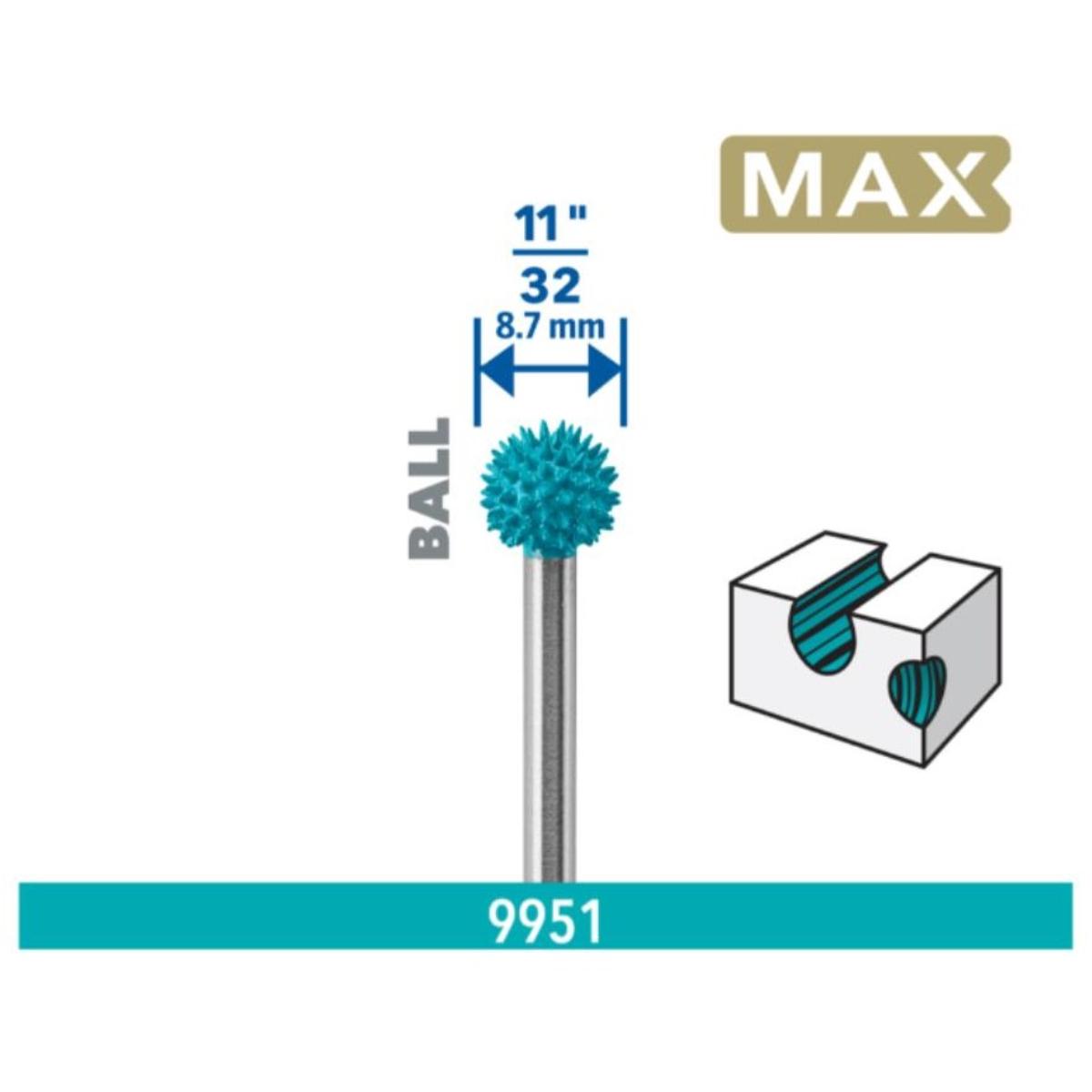 DREMEL MAX Power Carving Kugelfräser 8.7mm 1