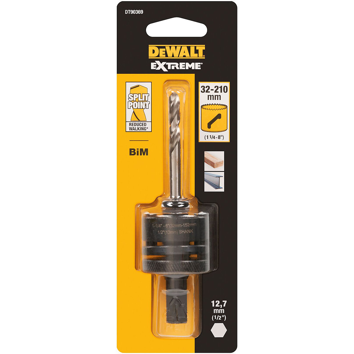 DEWALT Standard-Adapter für Lochsägen 13mm, 32-210mm