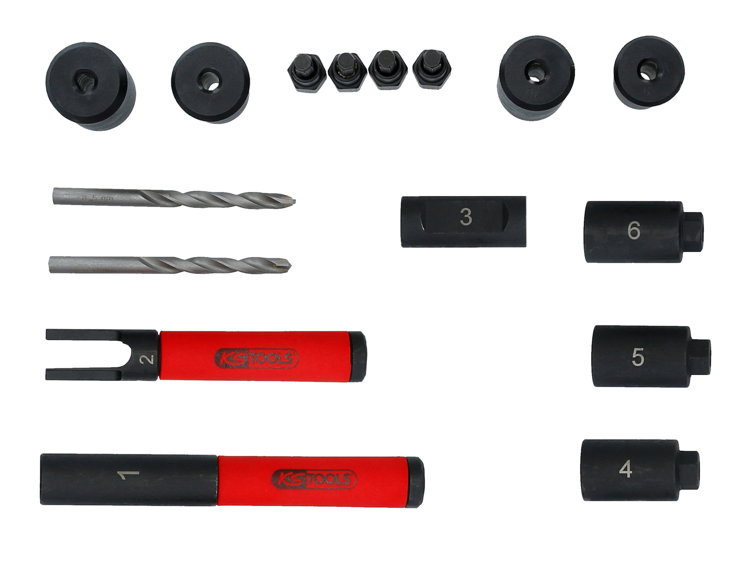 KS Tools Felgenschloss-Ausbohr-Satz, 16-tlg