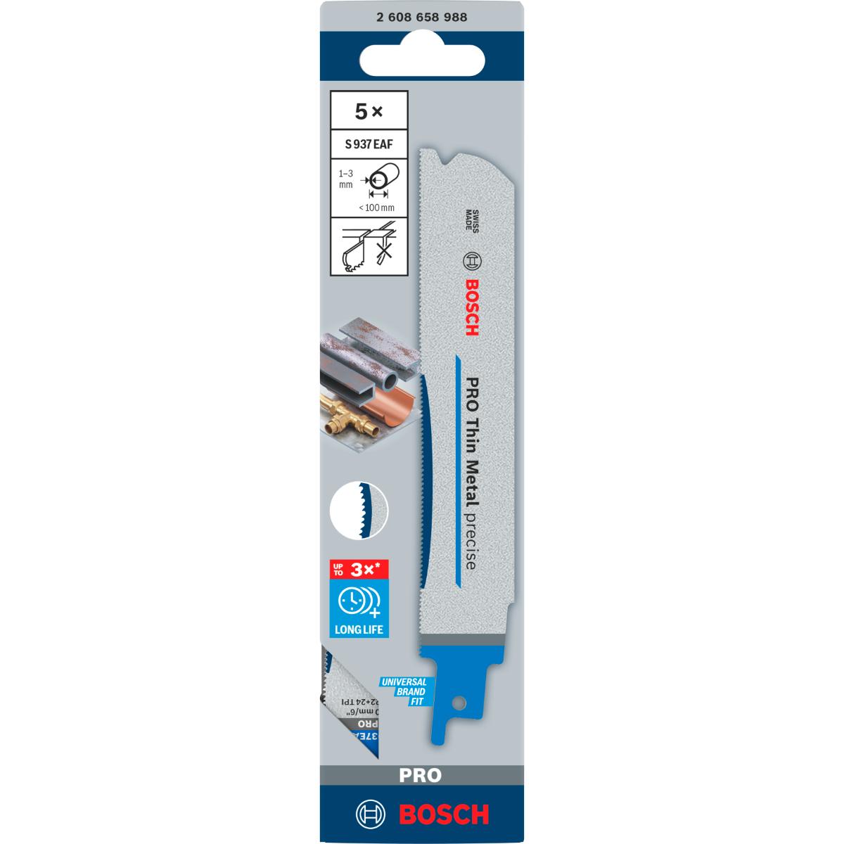 Bosch PRO Thin Metal precise S937EAF Blatt,1,1 x 25 x 150 mm - 5 Stück