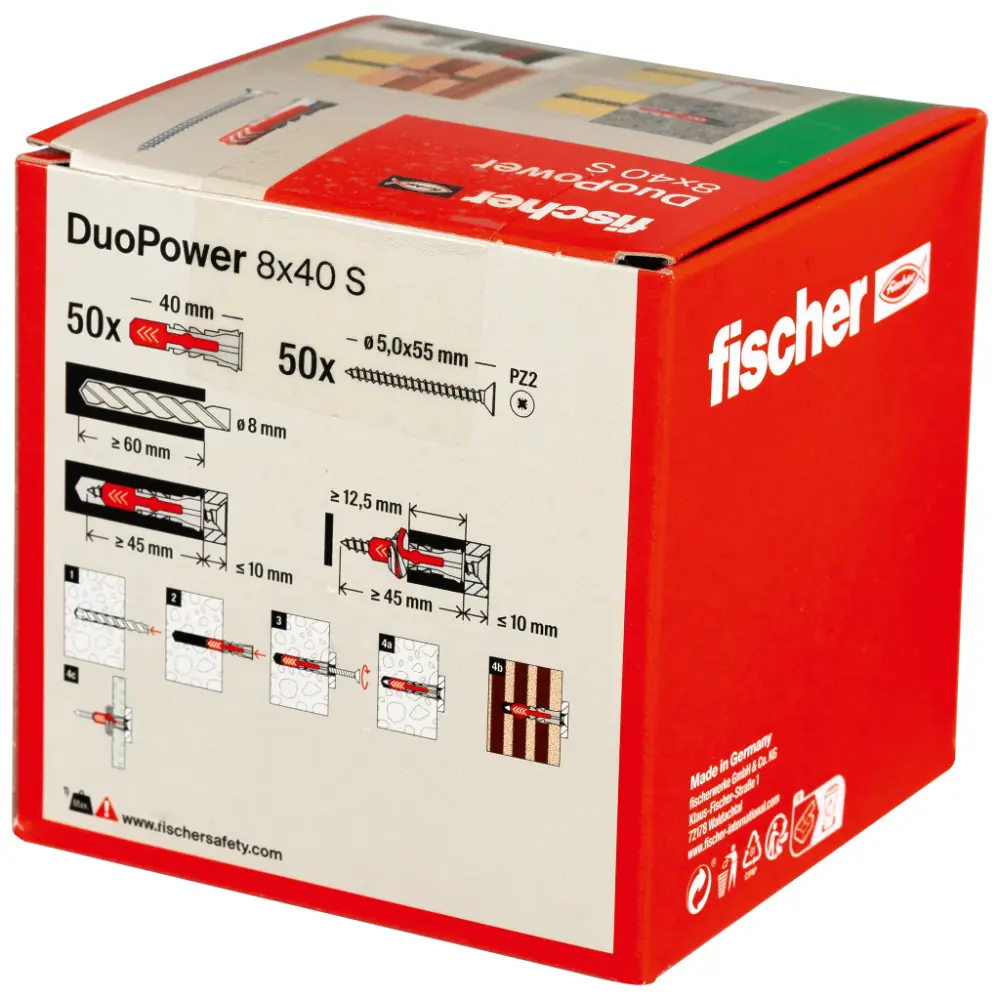 Fischer Universaldübel DuoPower 8x40 S mit Schraube
