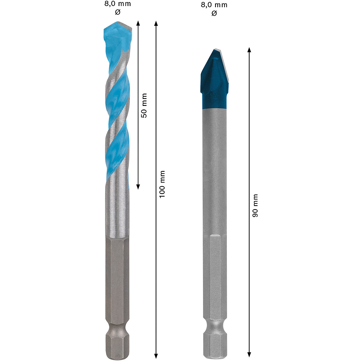 Bosch EXPERT HEX-9 Hard Ceramic + HEX-9 Multi Construction Bohrer