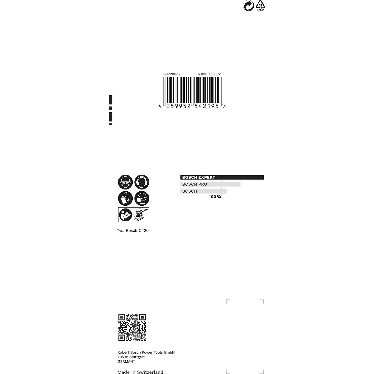 Bosch EXPERT C470 Schleifpapier mit 8 Löchern für Schwingschleifer