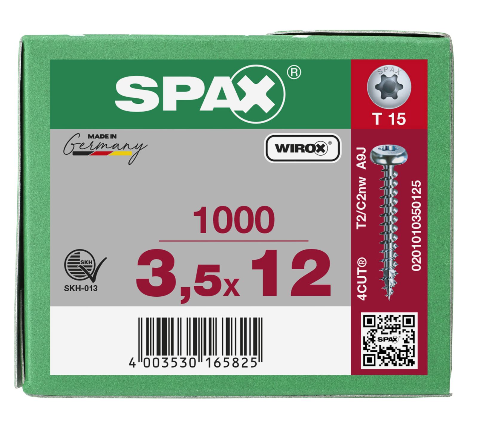 SPAX Halbrundkopf T-Star Plus T15 Vollgewinde WIROX, 1000 Stück