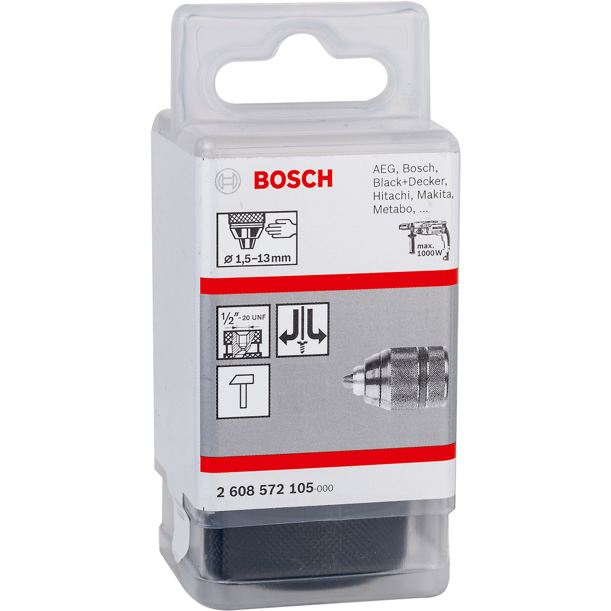 Bosch Schnellspannbohrfutter bis 13 mm, 1,5 bis 13 mm, 1/2 Zoll bis 20