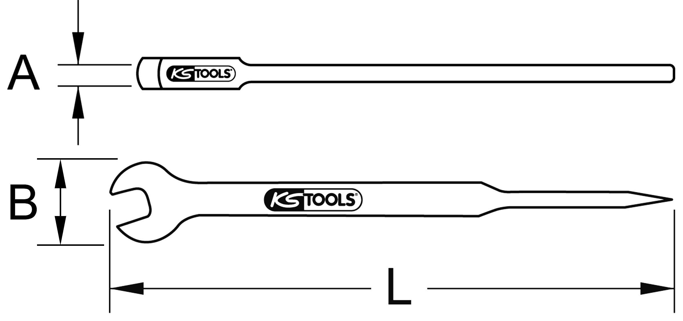 KS Tools BRONZEplus Montagemaulschlüssel mit Dorn 
