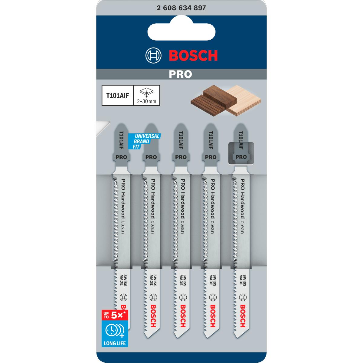 Bosch PRO Stichsägeblatt T 101 AIF für Hart- und Massivholz, Laminat