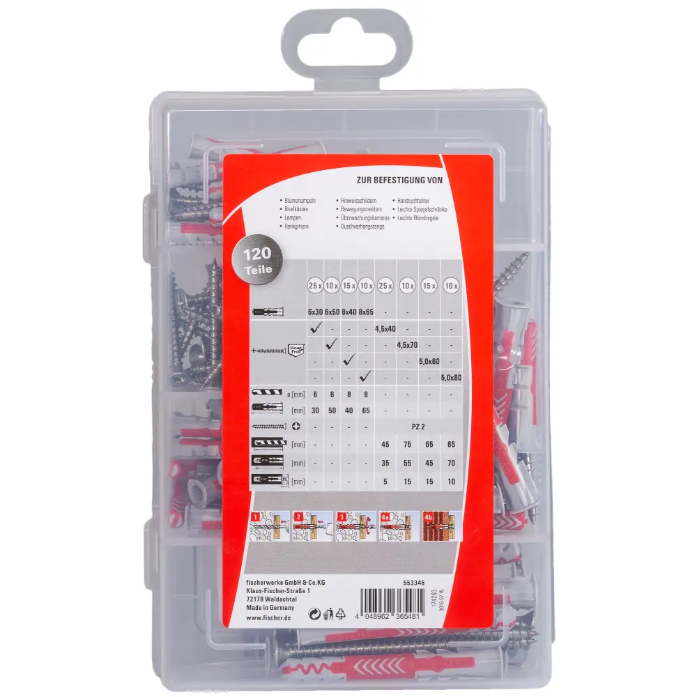 Fischer Dübelsortiment PraktischeHelfer Outdoor/Feuchtraum(120)