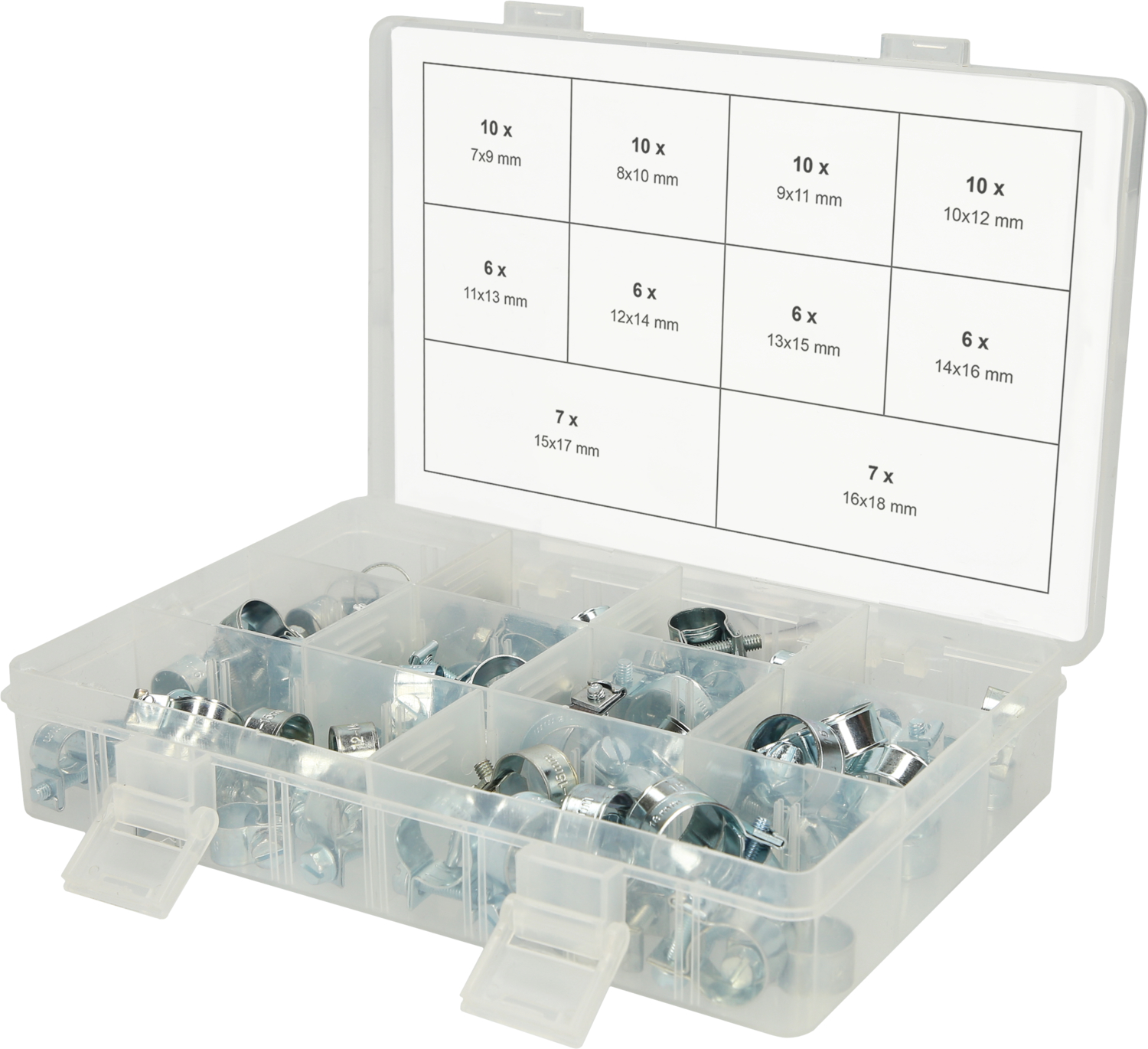 KS Tools Sortiment Mini-Schlauchklemmen,Ø 7-18mm, 78-tlg