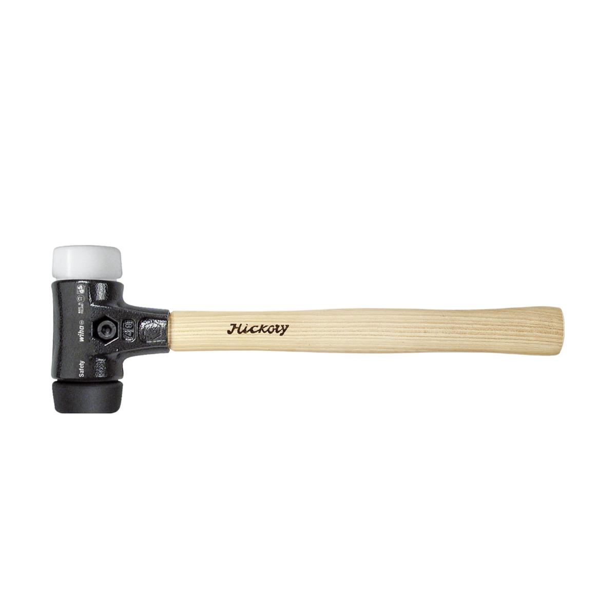 Wiha Schonhammer Safety mittelweich/sehr hart mit Hickory-Holzstiel, Rund-Schlagkopf - 5 Stück