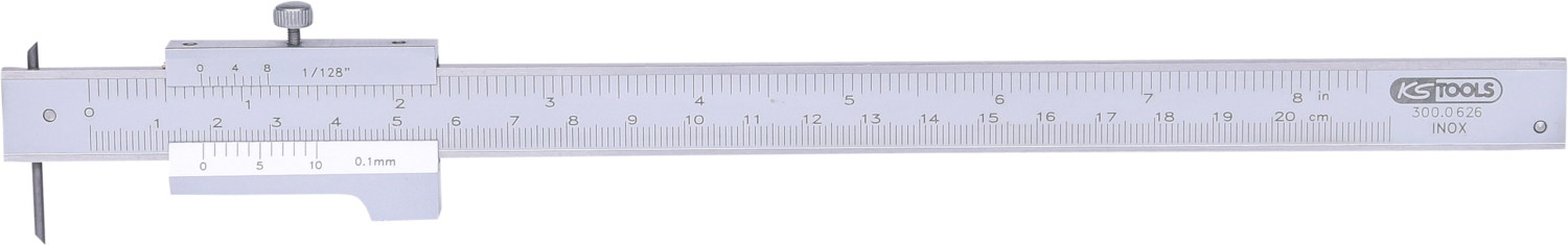 KS Tools Universalstreichmaß mit Anschlagrolle, 200mm