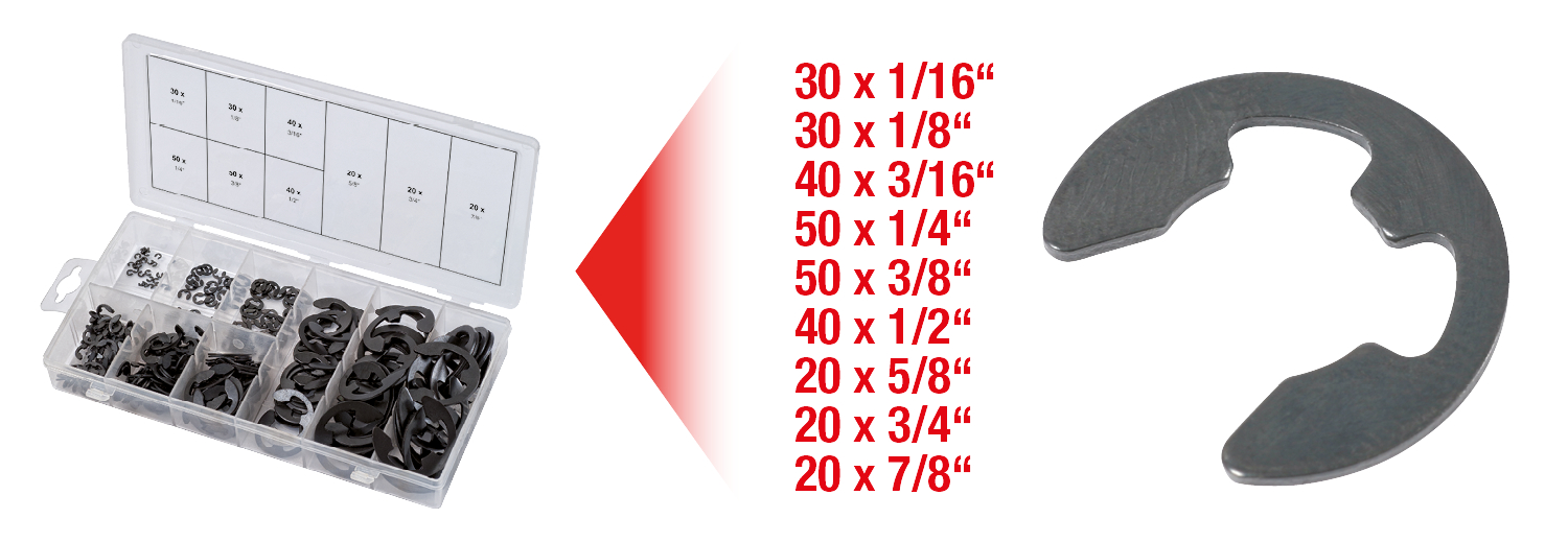 KS Tools Sortiment E-Sicherungsringe, SAE, 300-tlg