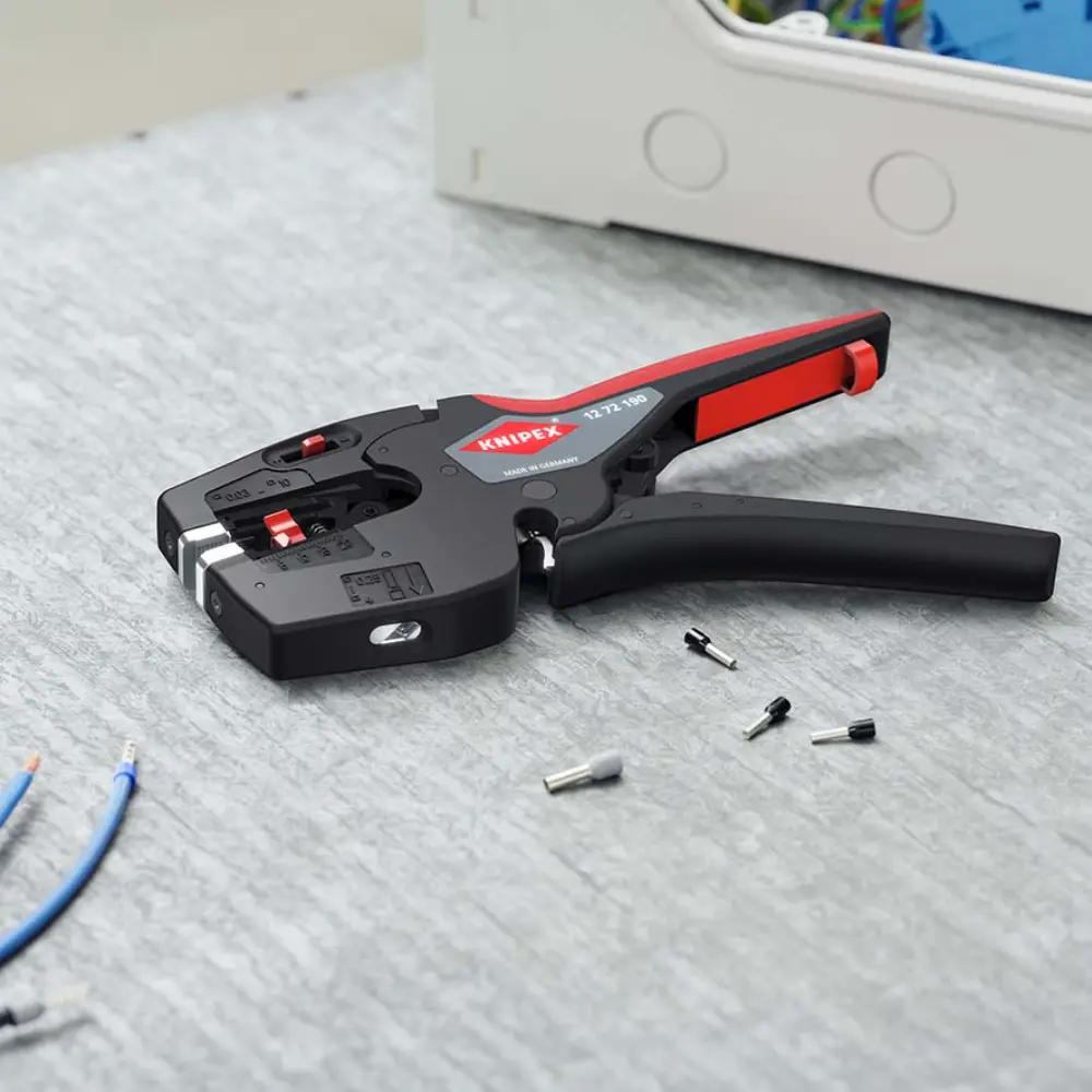 KNIPEX NexStrip Elektriker-Multiwerkzeug mit rutschhemmenden Kunststoff-Hüllen 190 mm