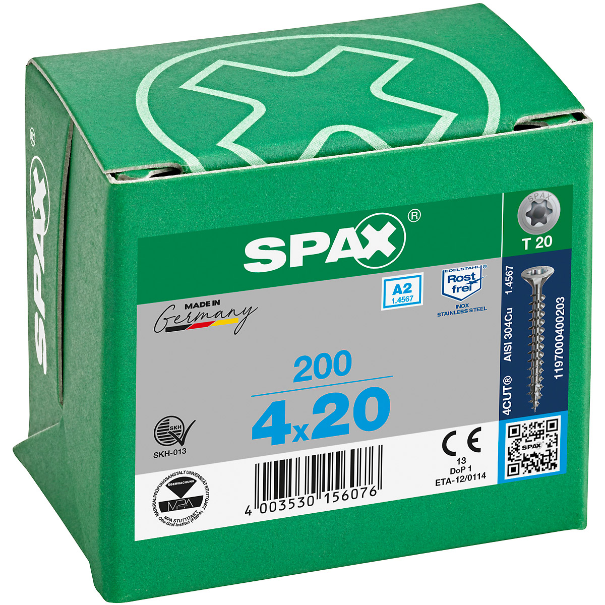 SPAX A2 Senkmultikopf T-Star Plus T20 Vollgewinde, 200 Stück