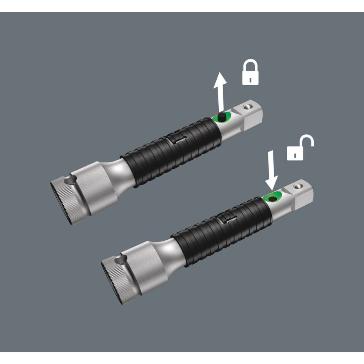 Wera 8796 SB Zyklop-Verlängerung "flexible-lock" mit Schnelldrehhülse, kurz, 3/8"
