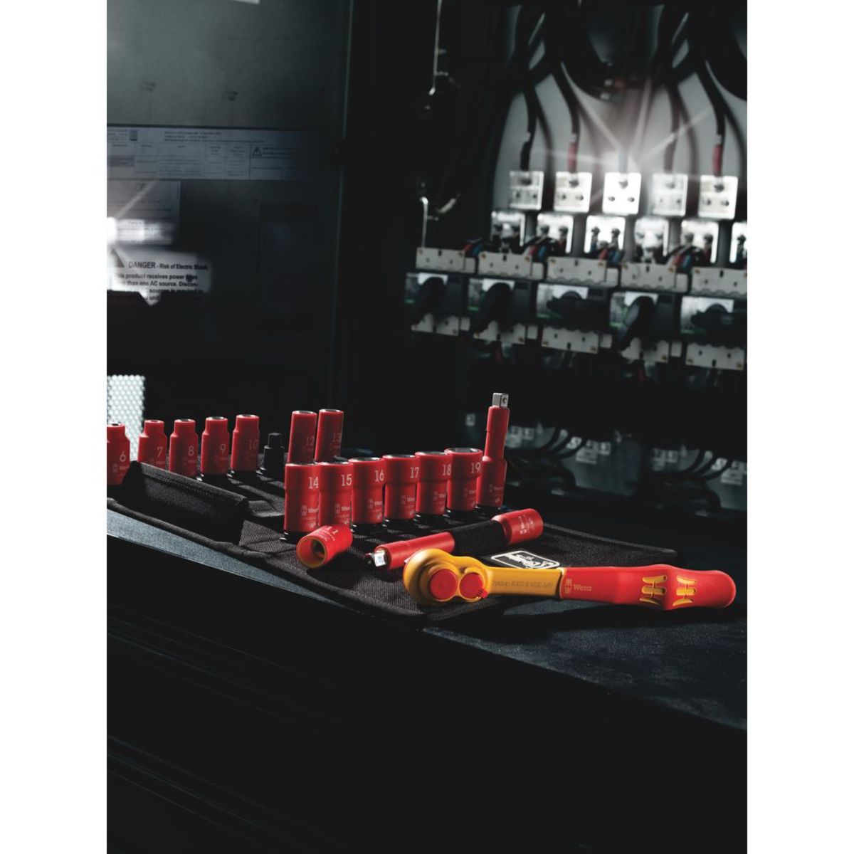 Wera 8100 SB VDE 1 Zyklop Knarrensatz, isoliert, Umschalthebel, 3/8"-Antrieb, metrisch, 17-teilig