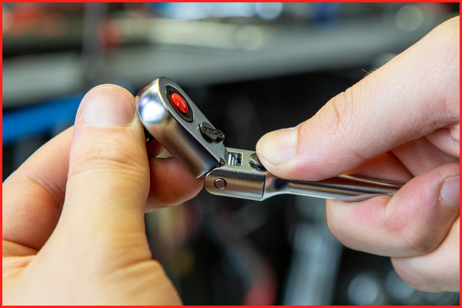 KS Tools 1/4" SlimPOWER Teleskop-Gelenk-Umschaltknarre, 72 Zahn