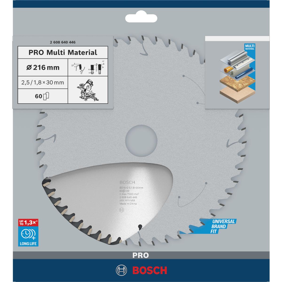 Bosch PRO Kreissägeblatt Multi Material für Kapp- und Gehrungssägen