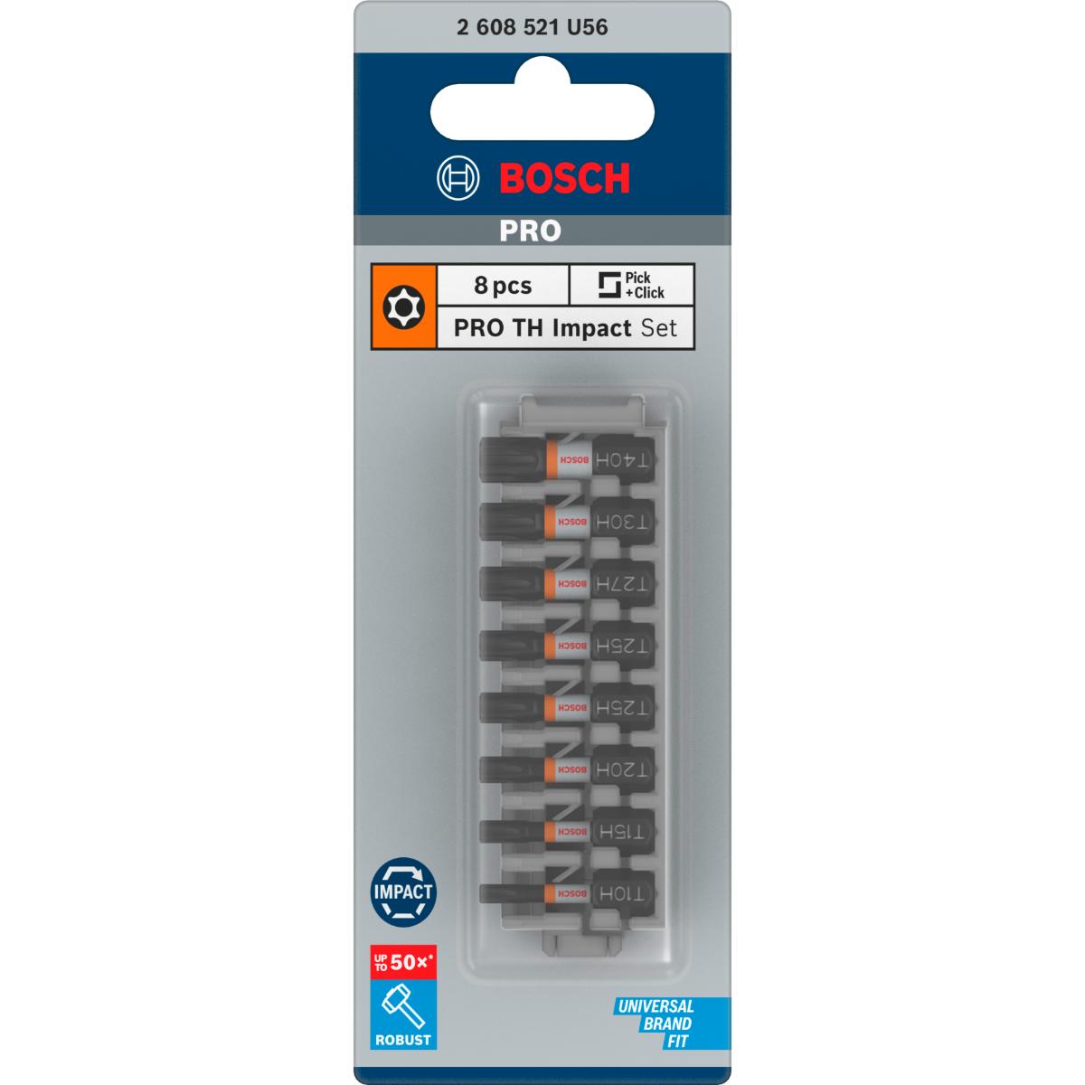 Bosch PRO Torx Security Impact Bit,T10H/T15H/T20H/T25H/T27H/T30H/T40H,25mm, 8-teiliges Set